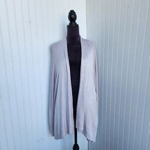 JOANN VASS Beige Women's Oversized Boho Sweater Duster Open Front Cardigan OS